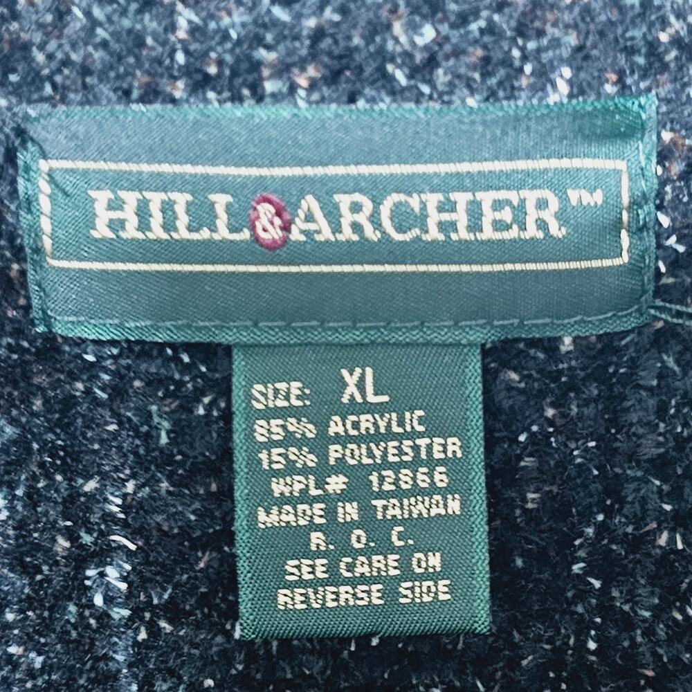 Vintage Hill & Archer Sweater Mens Sz XL Casual Black Pullover Minimalist Chunky - Picture 5 of 6